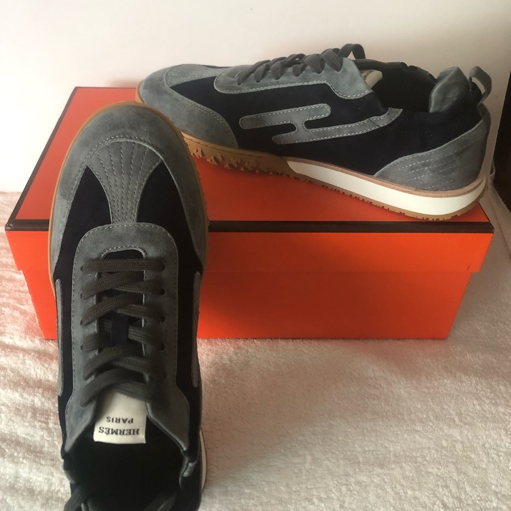 Hermes Black and Gray Sneakers